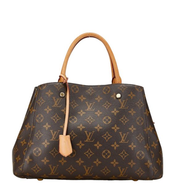 1 0160730 2 Louis Vuitton Monogram Montaigne MM Handbag Brown