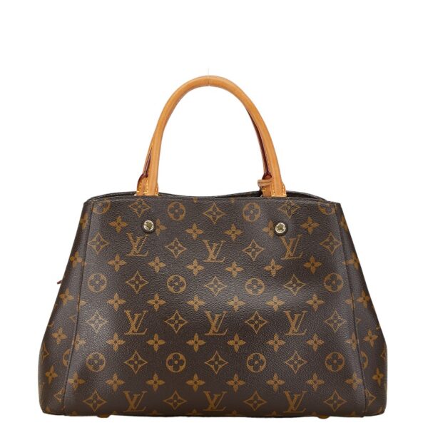 1 0160730 4 Louis Vuitton Monogram Montaigne MM Handbag Brown