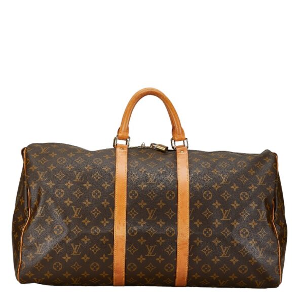 1 0160983 1 Louis Vuitton Monogram Keepall 55 Bag Brown