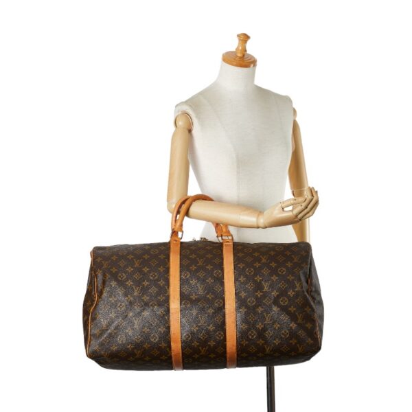 1 0160983 12 Louis Vuitton Monogram Keepall 55 Bag Brown