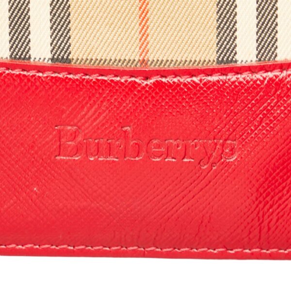 1 0161292 9 Burberry Nova Check Shadow Horse Shoulder Bag Nylon Beige Red