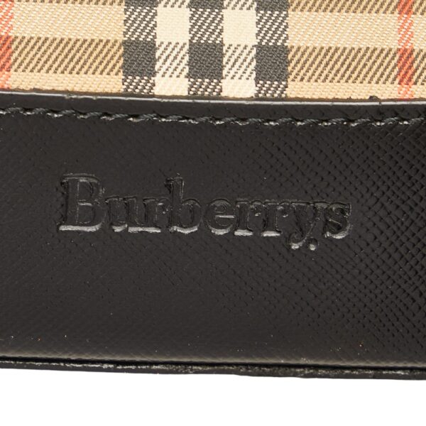 1 0161295 10 Burberry Nova Check Shadow Horse Tote Bag Nylon Beige Black