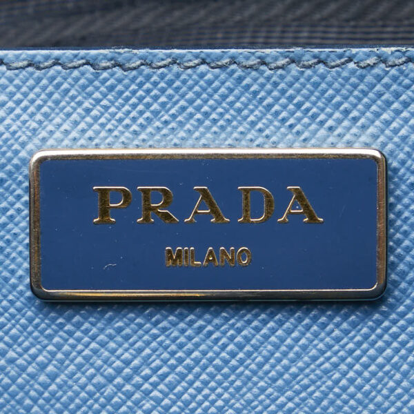 1 0161748 9 Prada Triangle Plate Saffiano 2WAY Shoulder Bag Blue