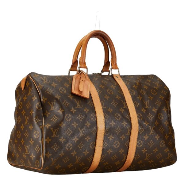 1 0162167 2 Louis Vuitton Monogram Keepall 45 Bag Brown