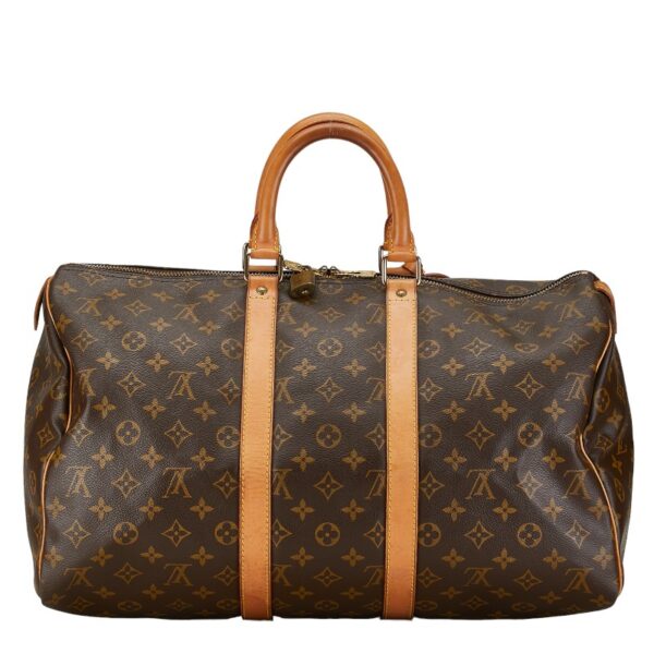 1 0162167 3 Louis Vuitton Monogram Keepall 45 Bag Brown