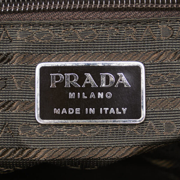 1 0162168 7 Prada Triangle Plate Nylon Tote Bag Khaki Green