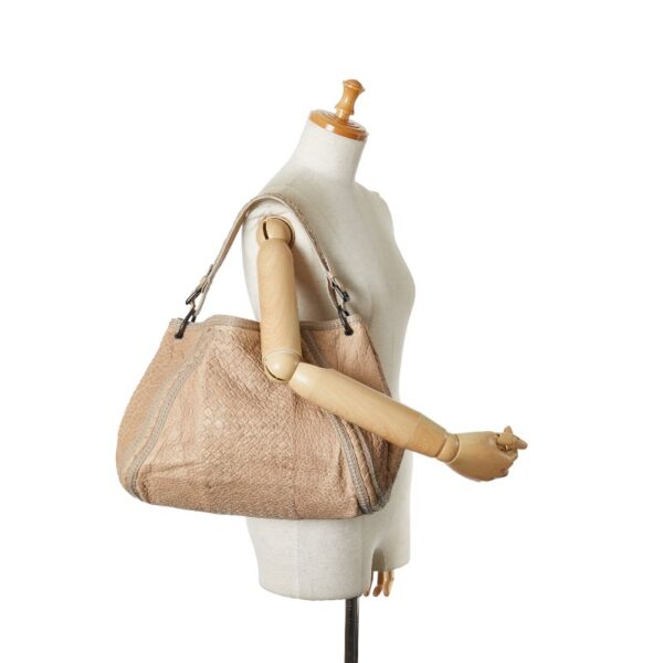 1 0162178 11 Bottega Veneta Intrecciato One Shoulder Bag Beige