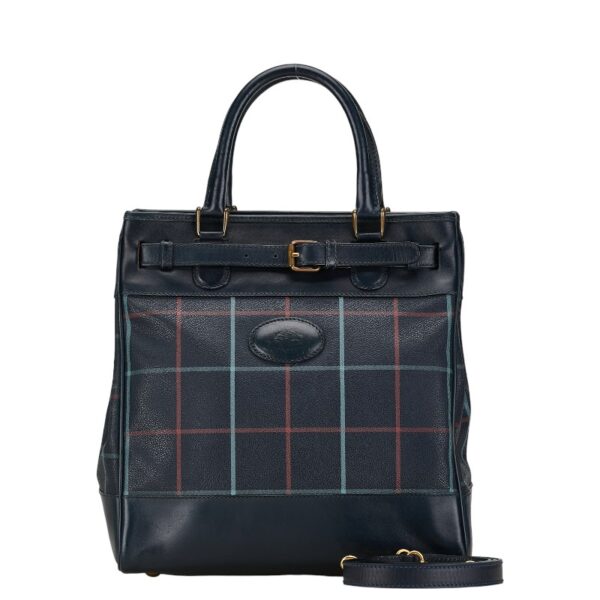 1 0162181 1 Burberry Check Shoulder Bag Blue