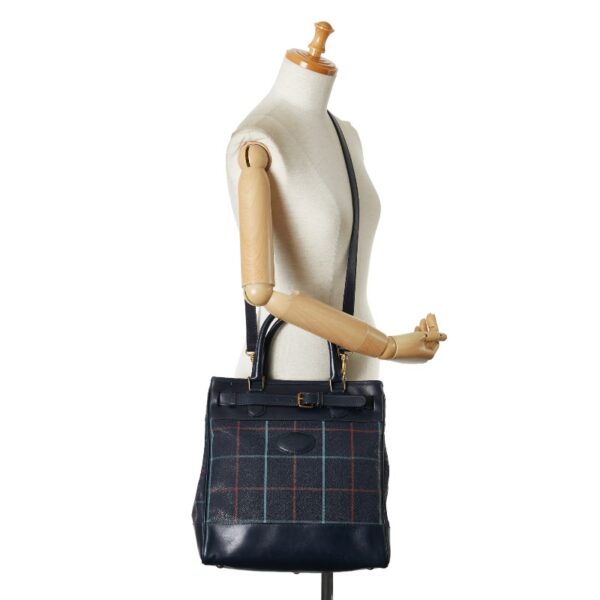 1 0162181 14 Burberry Check Shoulder Bag Blue