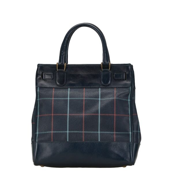 1 0162181 4 Burberry Check Shoulder Bag Blue