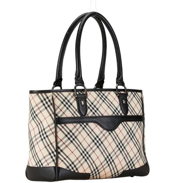 1 0162184 2 Burberry Nova Check Tote Bag Beige Black