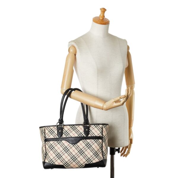 1 0162184 9 Burberry Nova Check Tote Bag Beige Black