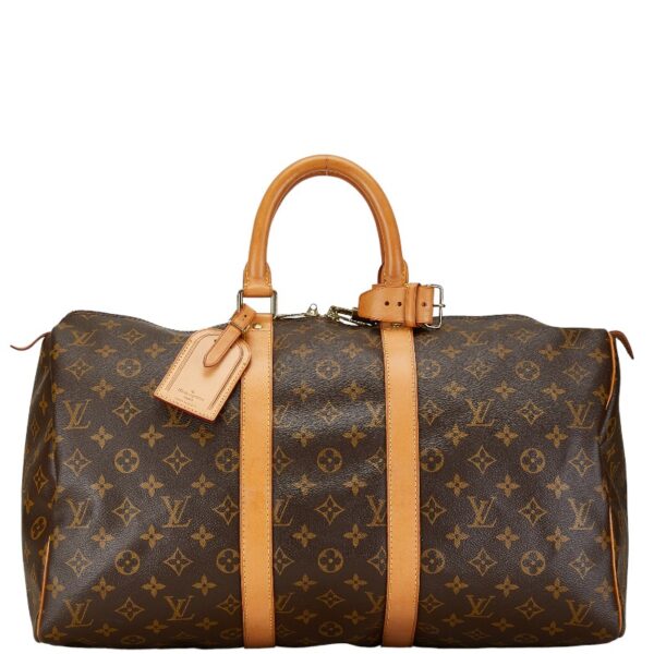 1 0162285 1 Louis Vuitton Monogram Keepall 45 Bag Brown