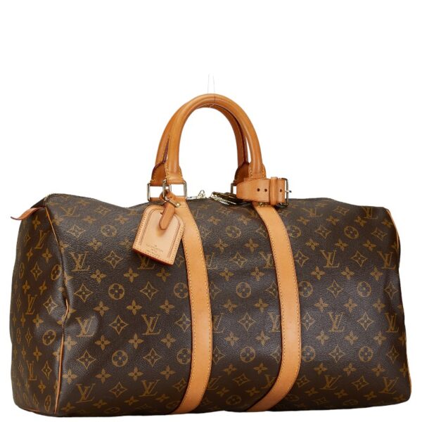 1 0162285 2 Louis Vuitton Monogram Keepall 45 Bag Brown