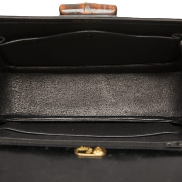 1 0162362 8 Gucci Bamboo 2WAY Handbag Black