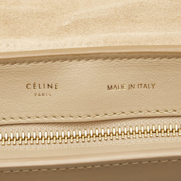 1 0162714 8 Celine Trapeze Medium Shoulder Bag Beige Black