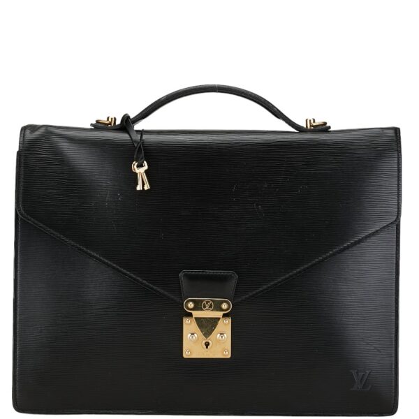 1 0163418 1 Louis Vuitton Epi Porte de Cumin Briefcase Noir