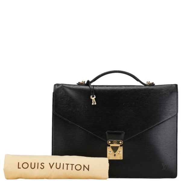 1 0163418 12 Louis Vuitton Epi Porte de Cumin Briefcase Noir