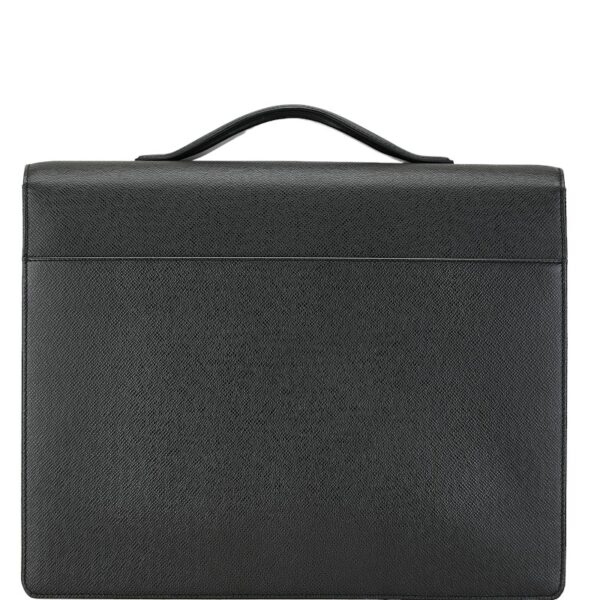 1 0163429 3 Louis Vuitton Taiga Serviette Kazan en Soufflé Briefcase Black