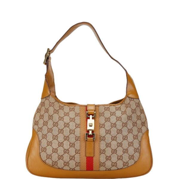 1 0163430 1 Gucci Jackie One Shoulder Bag Beige