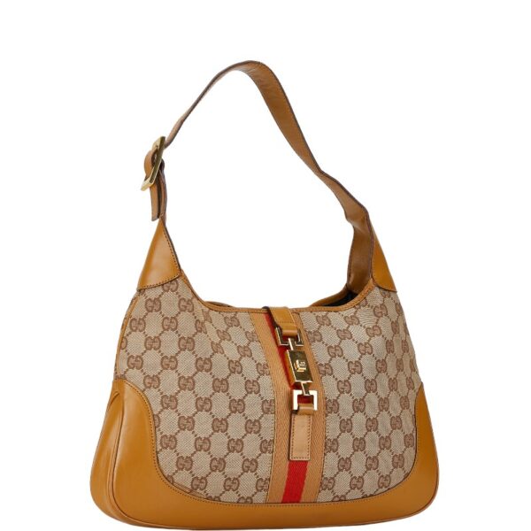 1 0163430 2 Gucci Jackie One Shoulder Bag Beige