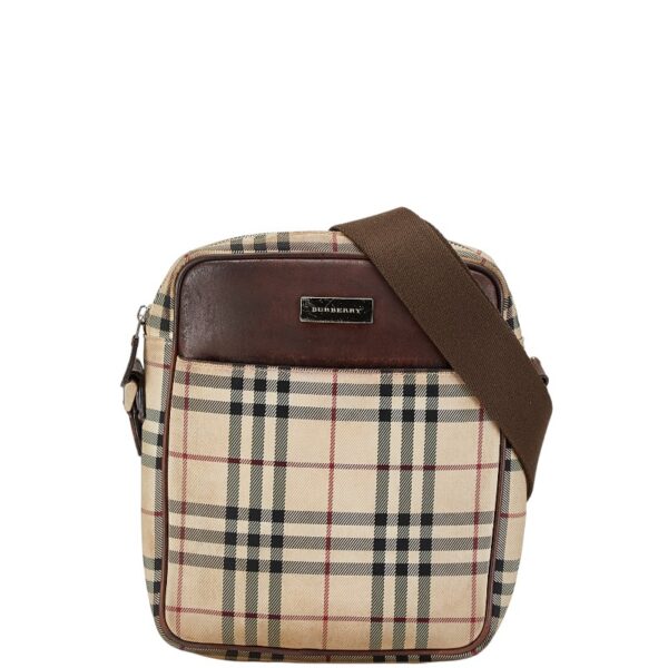 1 0163487 1 Burberry Nova Check Crossbody Shoulder Bag Beige Brown