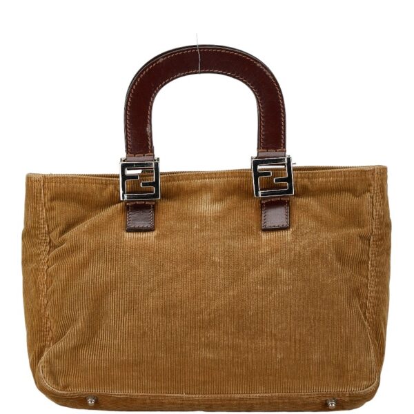 1 0163572 1 Fendi Corduroy Tote Bag Brown