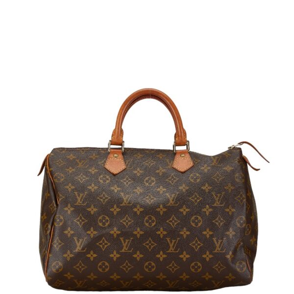 1 0163660 1 Louis Vuitton Monogram Speedy 35 Bag Brown