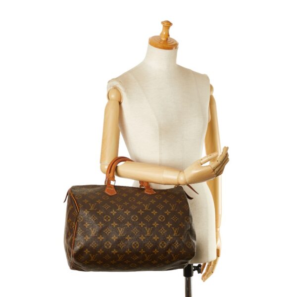 1 0163660 12 Louis Vuitton Monogram Speedy 35 Bag Brown