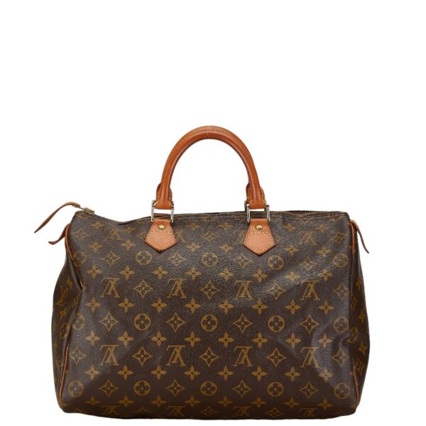 1 0163660 3 Louis Vuitton Monogram Speedy 35 Bag Brown