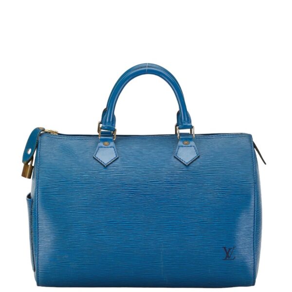 1 0163767 3 Louis Vuitton Epi Speedy 30 Handbag Toledo Blue