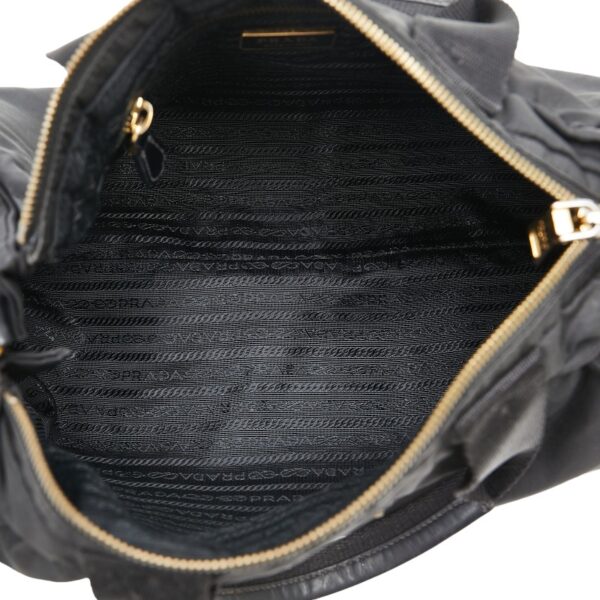 1 0163768 8 Prada Triangle Plate Nylon 2WAY Shoulder Bag Black