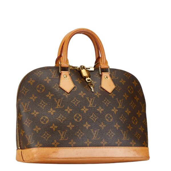 1 0163903 2 Louis Vuitton Monogram Alma PM Handbag Brown