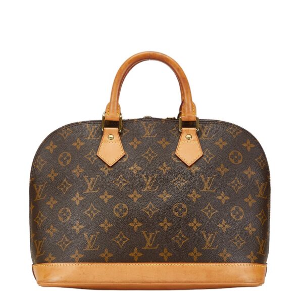 1 0163903 3 Louis Vuitton Monogram Alma PM Handbag Brown