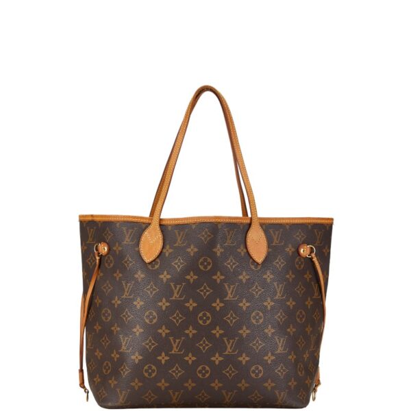 1 0163907 1 Louis Vuitton Monogram Neverfull MM Shoulder Bag Brown