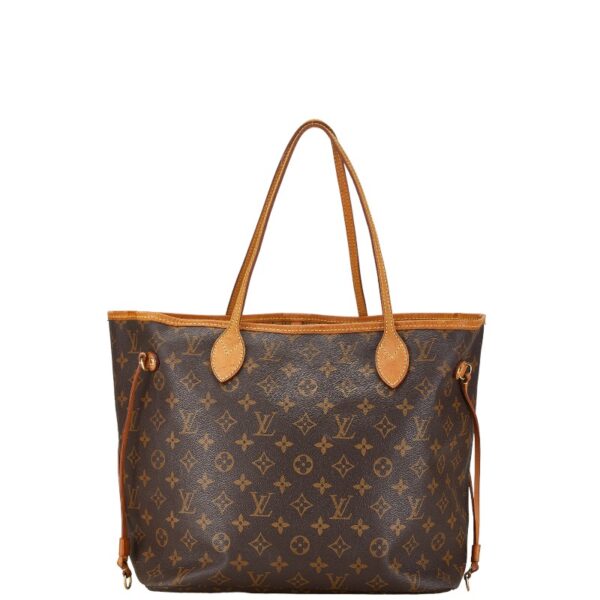 1 0163907 3 Louis Vuitton Monogram Neverfull MM Shoulder Bag Brown