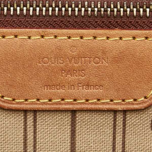 1 0163907 7 Louis Vuitton Monogram Neverfull MM Shoulder Bag Brown