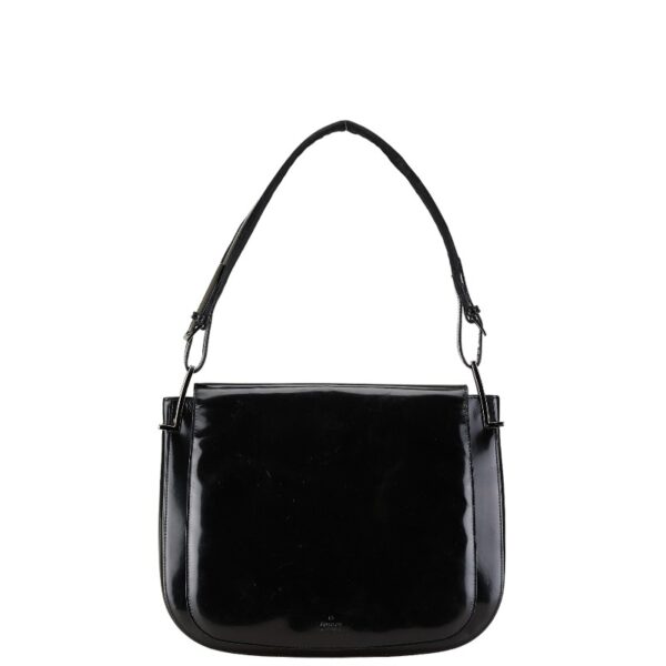 1 0163975 1 Gucci Patent One Shoulder Bag Black