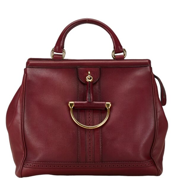 1 0163978 1 Gucci Horsebit Handbag Bordeaux