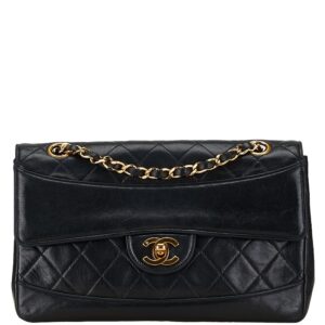 1 0164110 1 Chanel Caviar Skin Chain Tote Bag Black