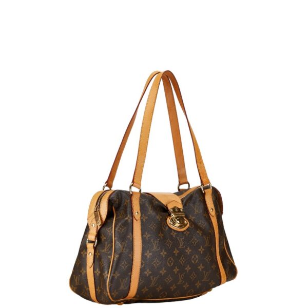 1 0164139 2 Louis Vuitton Monogram Stresa PM Shoulder Bag Brown