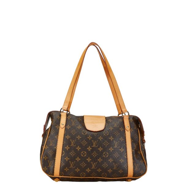 1 0164139 3 Louis Vuitton Monogram Stresa PM Shoulder Bag Brown