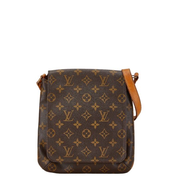 1 0164741 1 Louis Vuitton Monogram Musette Salsa Short Crossbody Shoulder Bag Brown