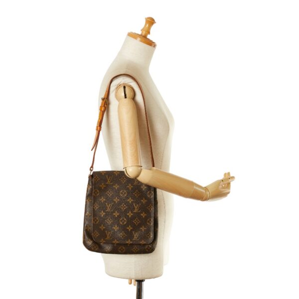 1 0164741 13 Louis Vuitton Monogram Musette Salsa Short Crossbody Shoulder Bag Brown