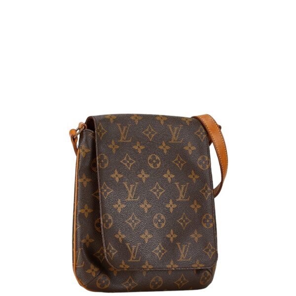 1 0164741 2 Louis Vuitton Monogram Musette Salsa Short Crossbody Shoulder Bag Brown