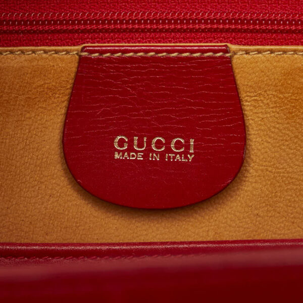 1 0164760 11 Gucci Bamboo 2WAY Handbag Red