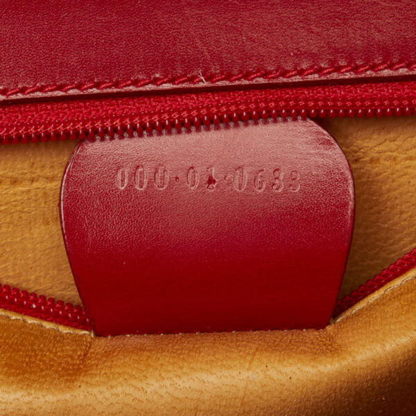 1 0164760 12 Gucci Bamboo 2WAY Handbag Red