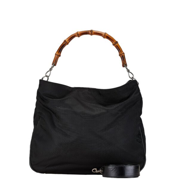 1 0164787 1 Gucci Bamboo 2WAY Handbag Black