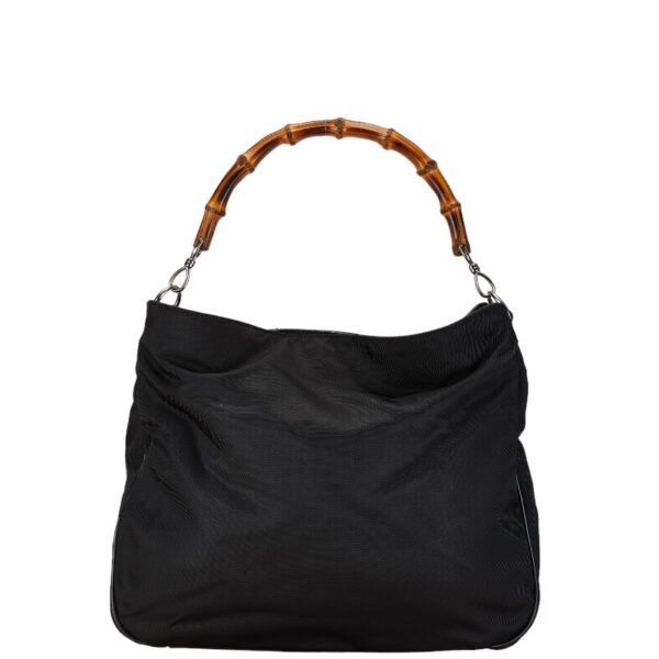 1 0164787 2 Gucci Bamboo 2WAY Handbag Black