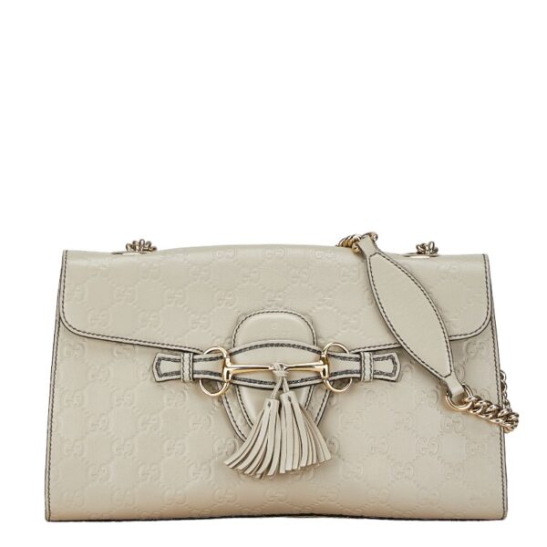 1 0164801 1 Gucci Guccisima Chain Shoulder Bag Ivory